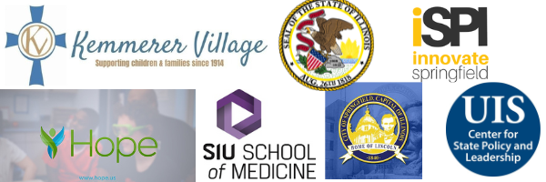 Image of new organization’s added to GPSI:  Kemmerer Village, City of Springfield, Vision for Hope, Innovate Springfield (iSPI), Office of the Illinois State Treasurer, the UIS Center for State Policy and Leadership, and SIU School of Medicine