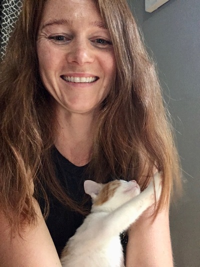 Dr. Magic Wade with her cat