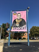 Image of Ruth Bader Ginsburg on sign in Springfield
