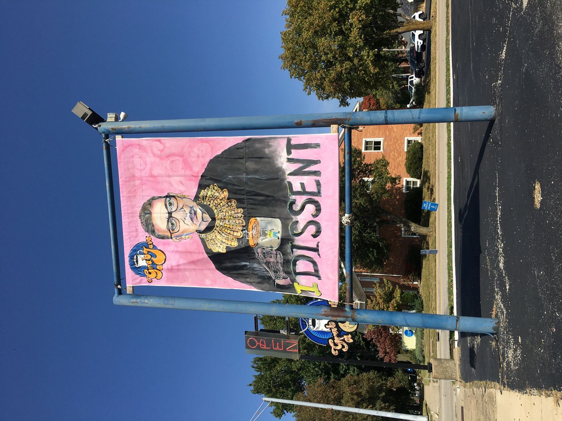 Image of Ruth Bader Ginsburg on sign in Springfield