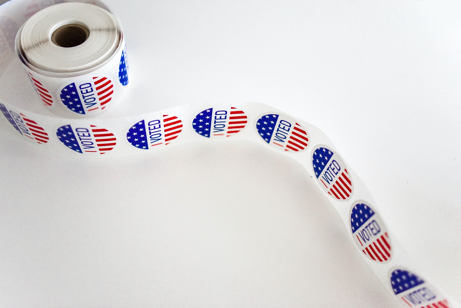 Photo of a roll of "I Voted" stickers